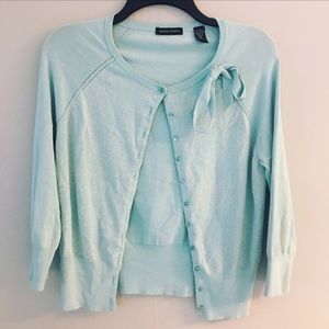 Valerie Stevens Blue Cardigan - part silk Medium